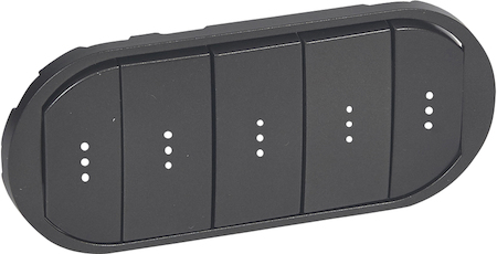 Legrand 067906 CLN2 Накл.выкл.5х c/п.Графит