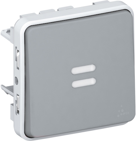 Legrand 069542 PlexoКн.10A НО с подсв.серый