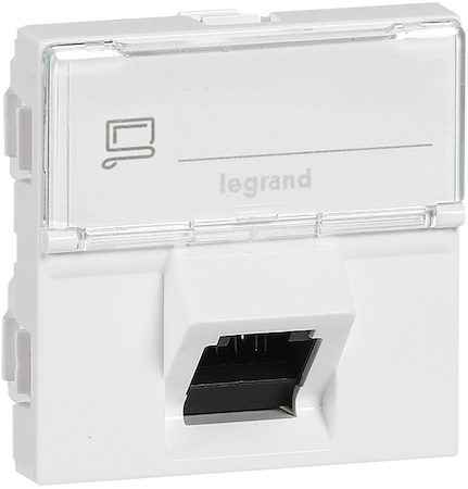 Legrand 076508 MOSAIC RJ45 STP кат6a 45° бел