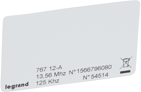 Legrand 076712 Ключ-Карта Mifare 125кгц