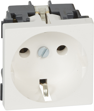 Legrand 077210 Mosaic Розетка 2К+З нем.ст.в/заж.