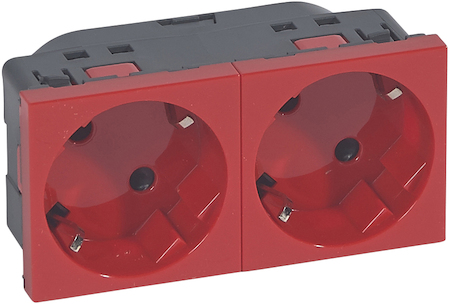 Legrand 077272 Роз. 2х2к+З Нем.Ст. 45 (Крас.)