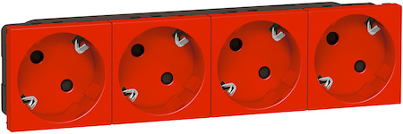 Legrand 077274 Роз. 4х2к+З Нем.Ст. 45 (Крас.)