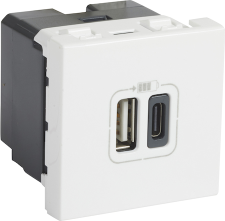 Legrand 077592 Mosaic роз USB-C+USB-A 2M бел.