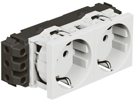 Legrand 077602 Mosaic Розетка 4м 2Х2К+З н.ст.
