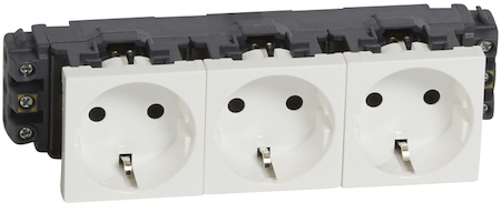 Legrand 077603 Mosaic Розетка 6м 3Х2К+З н.ст.