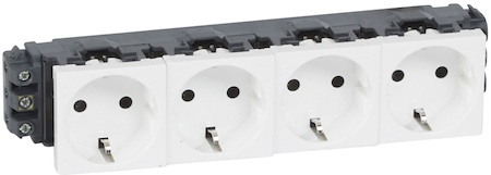 Legrand 077604 Mosaic Розетка 8м 4Х2К+З н.ст.