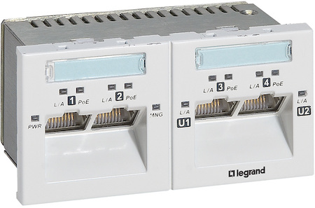 Legrand 077905 Коммутатор 2LC 4xRJ45 FTTO 4п
