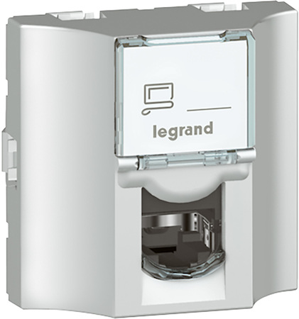 Legrand 078627 MOSAIC RJ45 прох. к.6 FTP ал