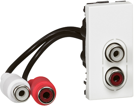 Legrand 078747 Роз. 2RCA со шнуром 1М бел MSC