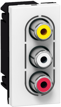 Legrand 078754 Роз. Аудио стерео видео 3 RCA