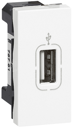 Legrand 078761 Mosaic розетка USB 1М бел