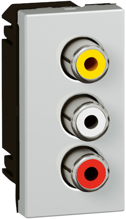Legrand 079254 Mosaic Роз. 3RCA Алю