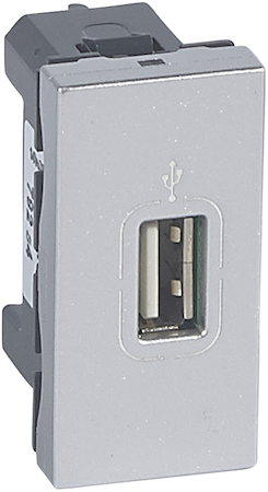 Legrand 079284 Mosaic розетка USB 1М алю
