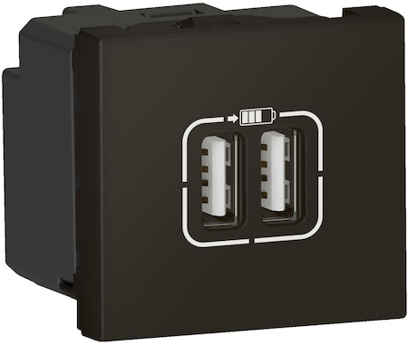 Legrand 079384 Mosaic Роз.2xUSB д/заряд. черн
