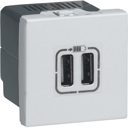 Legrand 079394 USB роз. д/зарядки двойн. алюм
