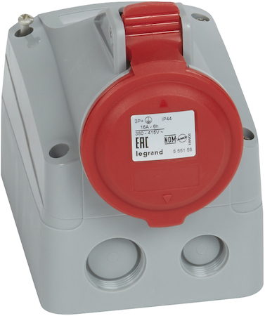 Legrand 090159 Розетка накладная - 16А - 3К+З - 380 В - IP 44