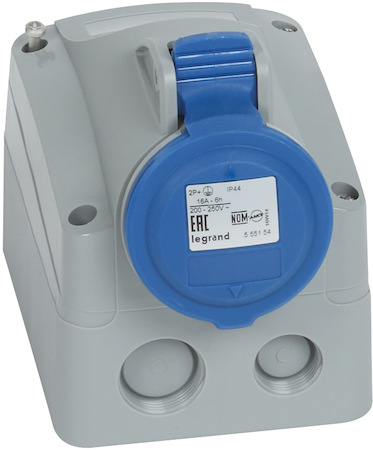 Legrand 090167 Розетка накладная - 16А - 2К+З - 230 В - IP 44
