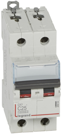 Legrand 409204 Авт.выкл.DX3 2П C25A 10kA/16kA