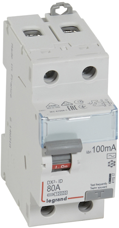 Legrand 411517 ВДТ DX3 2П 80А 100мА-AC
