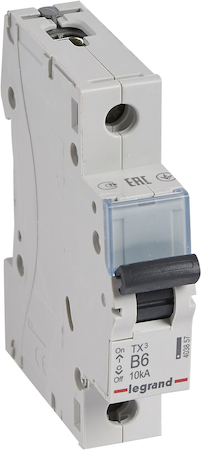 Legrand 403857 Aвт.выкл.TX3 B6A 1П 6000/10kA