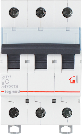 Legrand 403886 Авт.выкл.TX3 B10A 3П 6000/10kA