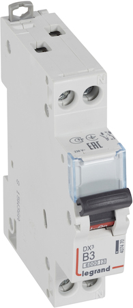 Legrand 407470 Авт.выкл.DX3 1п+N В3А 6kA/10кА