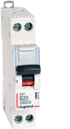 Legrand 407476 Авт.вкл.DX3 1п+N В20А 6kA/10кА