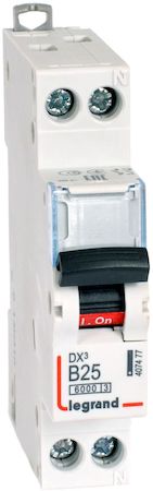 Legrand 407477 Авт.вкл.DX3 1п+N В25А 6kA/10кА