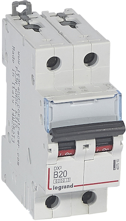 Legrand 407510 Авт.выкл.DX3 2П B20A 6000/10kA