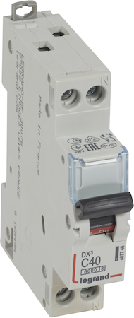 Legrand 407746 Авт.вкл.DX3 1п+N С40А 6kA/10кА