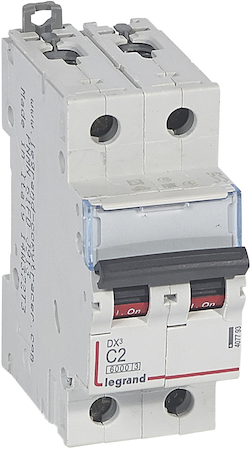 Legrand 407793 Авт.выкл.DX3 2П С2A 6000/10kA