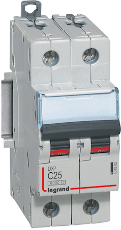Legrand 407802 Авт.выкл.DX3 2П С25A 6000/10kA