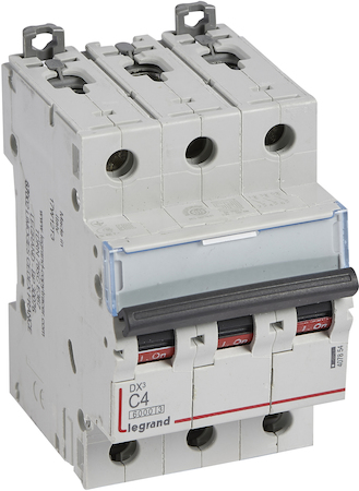 Legrand 407854 Авт.выкл.DX3 3П С4A 6000/10kA