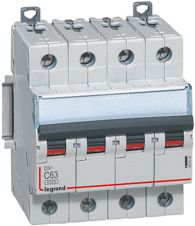 Legrand 407934 Авт.выкл.DX3 4П С63A 6000/10kA