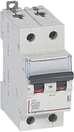 Legrand 408032 Авт.выкл.DX3 2П D20A 6000/10kA