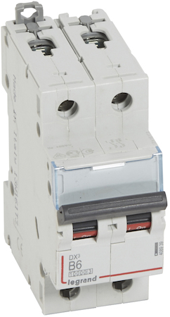 Legrand 408939 Авт.выкл.DX3 2П B6A 10kA/16kA