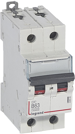 Legrand 408948 Авт.выкл.DX3 2П B63A 10kA/16kA