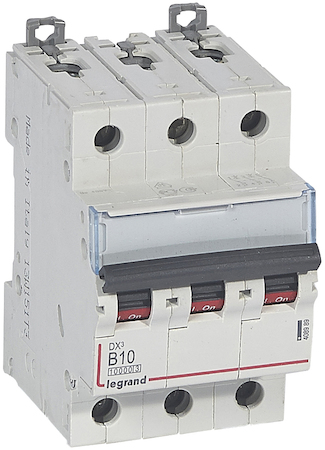 Legrand 408989 Авт.выкл.DX3 3П B10A 10kA/16kA