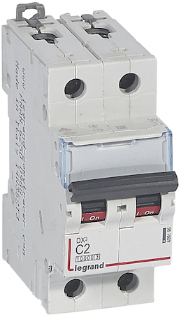 Legrand 409196 Авт.выкл.DX3 2П C2A 10kA/16kA