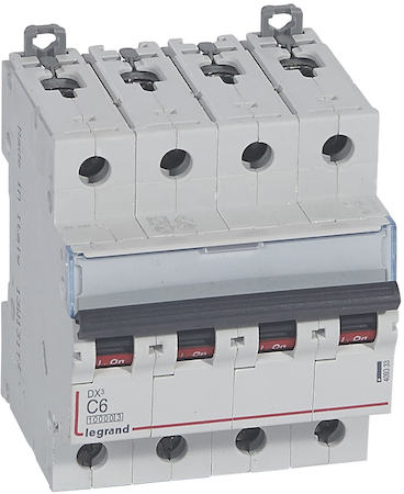 Legrand 409333 Авт.выкл.DX3 4П C6A 10kA/16kA