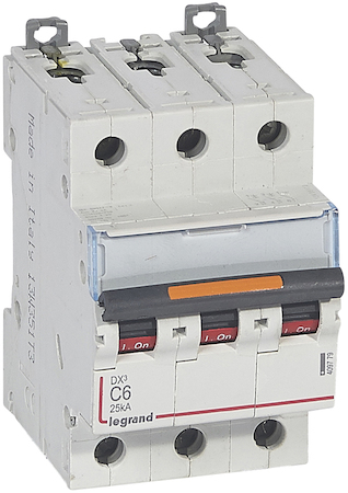 Legrand 409779 Авт.выкл.DX3 3П C6A 25кА