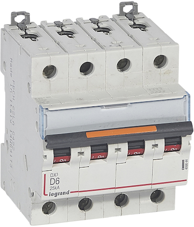 Legrand 409844 Авт.выкл.DX3 4П D6A 25кА