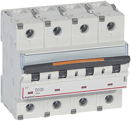 Legrand 409854 Авт.выкл.DX3 4П D100A 25кА