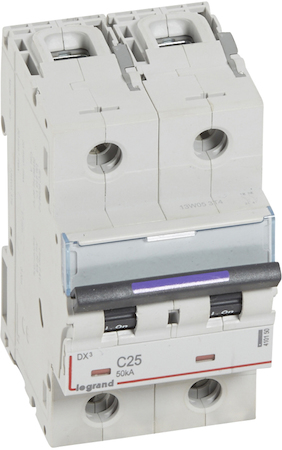 Legrand 410150 DX3 авт.выкл. 50кА 25А 2п C