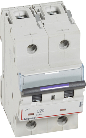Legrand 410201 DX3 авт.выкл. 50кА 20А 2п D