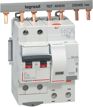 Legrand 411157 АВДТ DX3 2П C10А 30MA-AC 4м