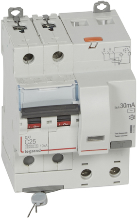 Legrand 411160 АВДТ DX3 2П C25А 30MA-AC 4м