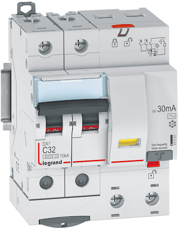 Legrand 411161 АВДТ DX3 2П C32А 30MA-AC 4м