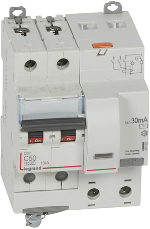 Legrand 411163 АВДТ DX3 2П C50А 30MA-AC 4м
